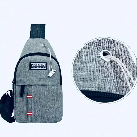 New - Sporty & Stylish Unisex Oxford Crossbody Chest Bag - Blue - Picture 3 of 5